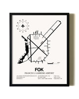 Framed Francis S. Gabreski Airport wall art poster in black frame