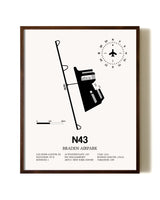 Braden Airpark aviation print in walnut frame