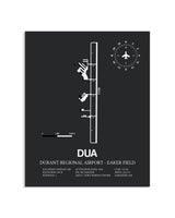 Gray Framed Durant Regional Airport-Eaker Field layout wall art poster