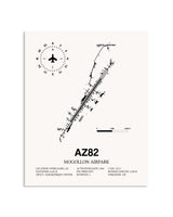 Gray Mogollon Airpark framed poster displayed in an airplane hangar