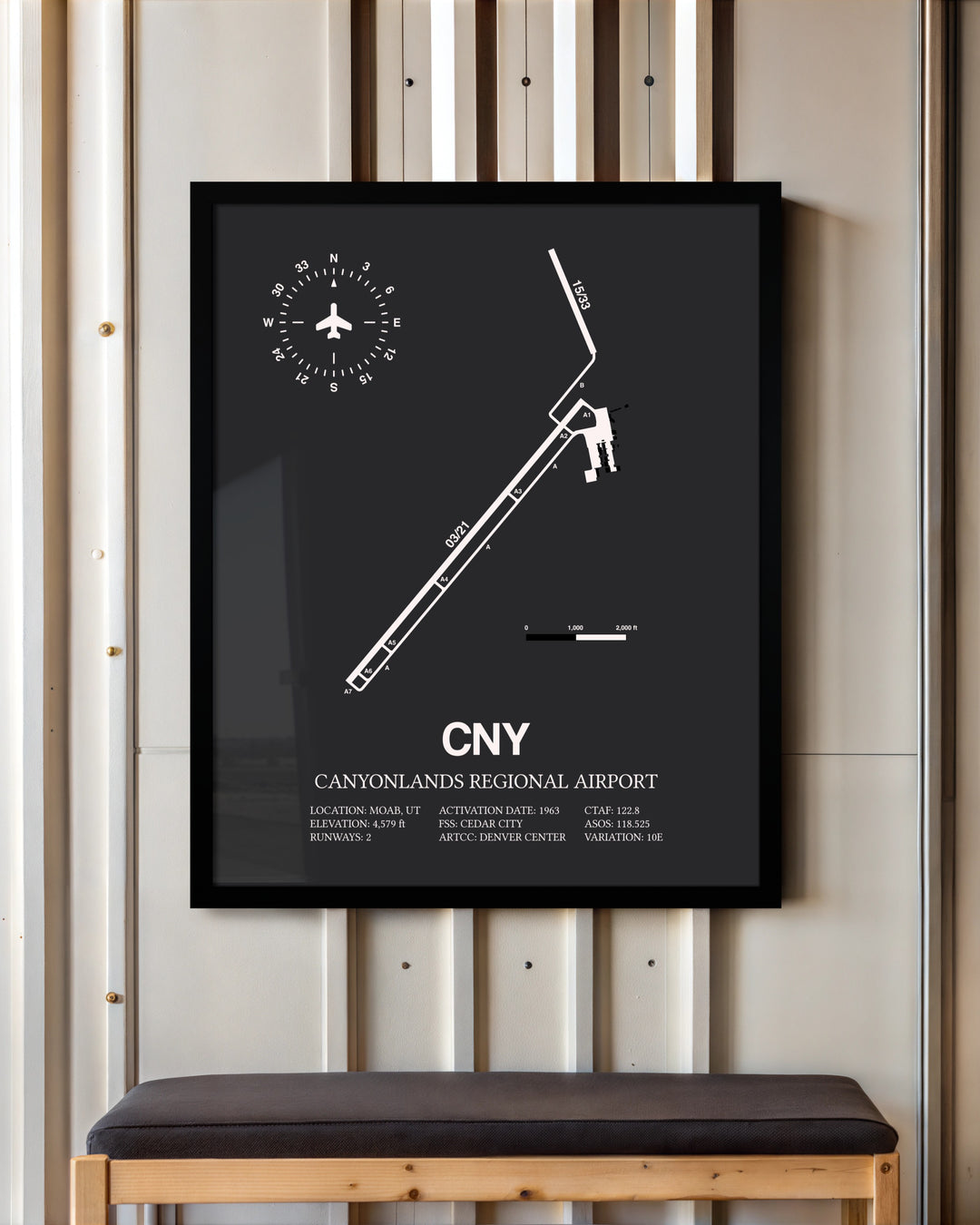 Frame color options for Canyonlands Regional Airport Wall Art