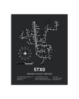 Gray Framed Hidden Valley Airpark layout wall art poster