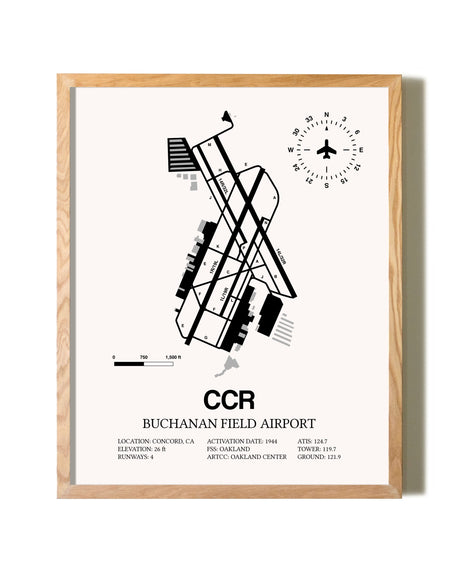 Buchanan Field framed print in natural wood frame