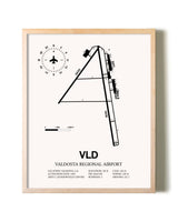 Valdosta Regional Airport framed wall art in white frame