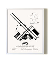 Marana Regional Airport airport map poster in oak frame
