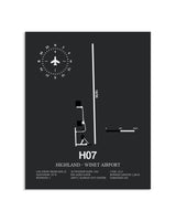 Gray Framed Highland-Winet Airport layout wall art poster