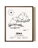 Al Asad Air Base aviation print in walnut frame