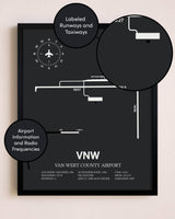 Van Wert County Airport poster size comparison chart