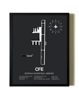 Unframed Buffalo Municipal Airport map print poster