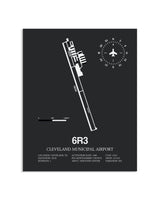 Gray Framed Cleveland Municipal Airport layout wall art poster