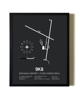 Unframed Kingman Airport / Clyde Cessna Field map print poster