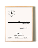 Pine Island Airport framed wall art in white frame