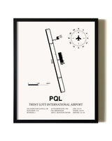 Framed Trent Lott International Airport wall art poster in black frame