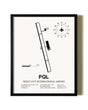 Framed Trent Lott International Airport wall art poster in black frame