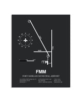 Gray Framed Fort Morgan Municipal Airport layout wall art poster