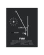 Gray Framed Fort Morgan Municipal Airport layout wall art poster
