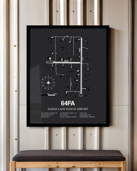 Frame color options for Naked Lady Ranch Airport Wall Art