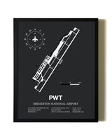 Unframed Bremerton National Airport map print poster