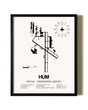 Framed Houma-Terrebonne Airport wall art poster in black frame