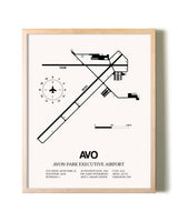 Avon Park Executive Airport framed wall art in white frame