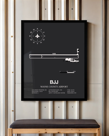 Frame color options for Wayne County Airport Wall Art