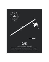 Gray Framed Pilot Station Airport layout wall art poster