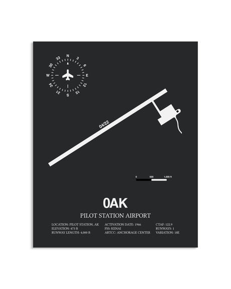 Gray Framed Pilot Station Airport layout wall art poster