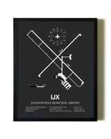 Unframed Jacksonville Municipal Airport map print poster
