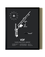 Unframed Tampa Executive Airport map print poster