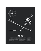 Gray Framed Pocono Mountains Regional Airport layout wall art poster