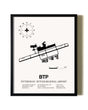 Framed Pittsburgh / Butler Regional Airport wall art poster in black frame