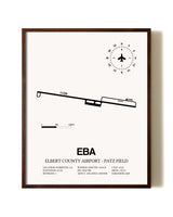 Elbert County Airport-Patz Field aviation print in walnut frame