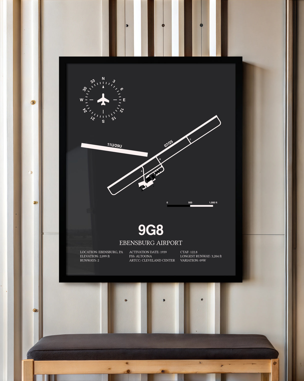 Frame color options for Ebensburg Airport Wall Art