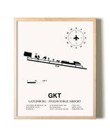 Gatlinburg-Pigeon Forge Airport framed wall art in white frame