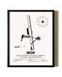 Framed Morgantown Municipal Airport / Walter L. Bill Hart Field wall art poster in black frame