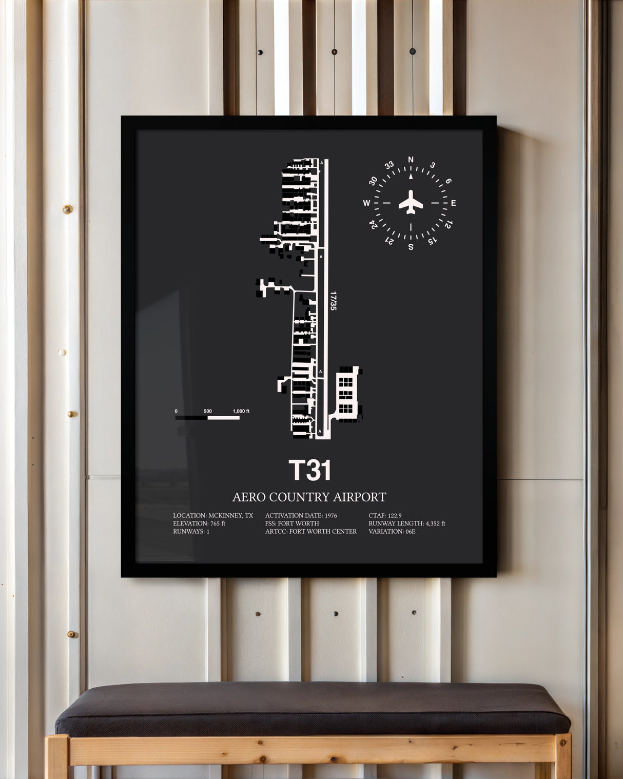 Frame color options for Aero Country Airport Wall Art