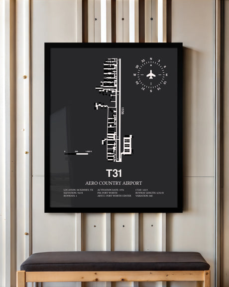 Frame color options for Aero Country Airport Wall Art
