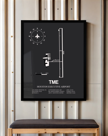Frame color options for Houston Executive Airport Wall Art