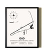 Framed Northeast Alabama Regional Airport wall art poster in black frame