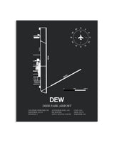 Gray Framed Deer Park Airport layout wall art poster