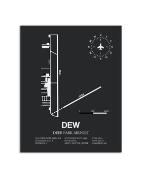 Gray Framed Deer Park Airport layout wall art poster