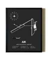 Unframed Aiken Regional Airport map print poster