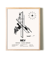 Minden-Tahoe Airport framed wall art in white frame