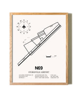 Stormville Airport framed print in natural wood frame