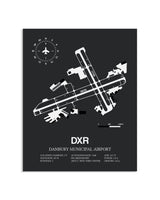 Gray Framed Danbury Municipal Airport layout wall art poster
