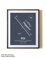 Richmond Executive-Chesterfield County Airport aviation print in walnut frame with mat