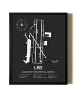 Unframed Laredo International Airport map print poster