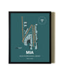 Framed Miami International Airport wall art poster in black frame