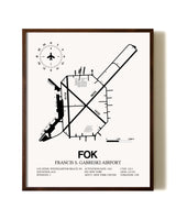 Francis S. Gabreski Airport aviation print in walnut frame