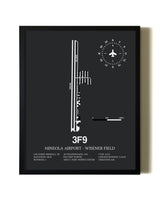 Unframed Mineola Airport - Wisener Field map print poster